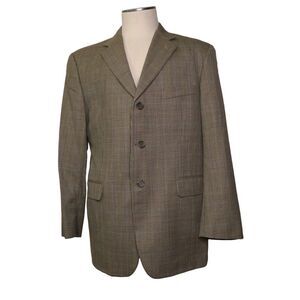 BURBERRY London Kensington Men's Sz 42S Tan Brown Plaid Jacket Blazer Sport Coat